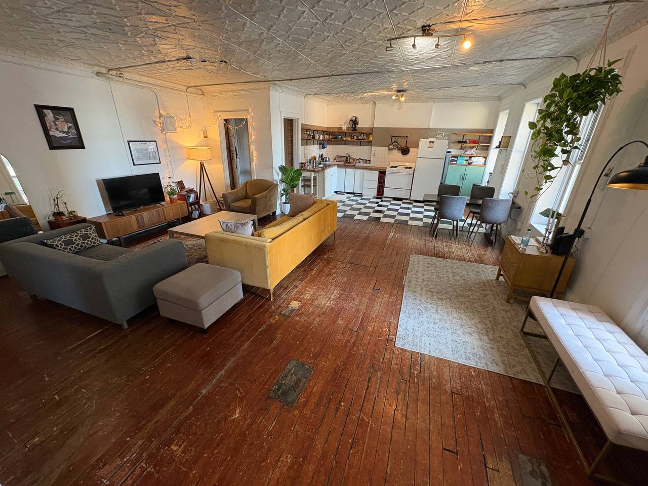 Living room — wide view