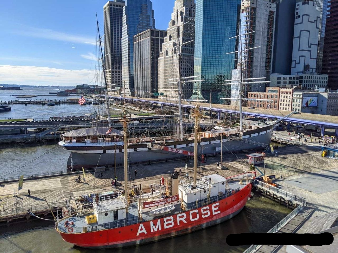South Street Seaport with Ambrose lightship