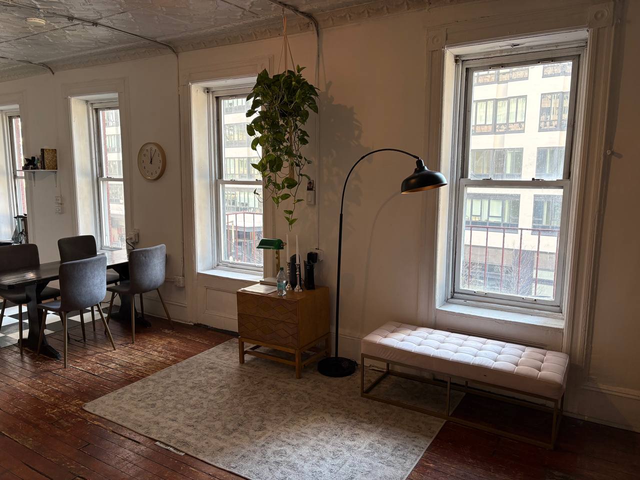 Tall windows with Manhattan light